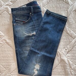 Diesel Men's Slim Jeans - Distressed Blue